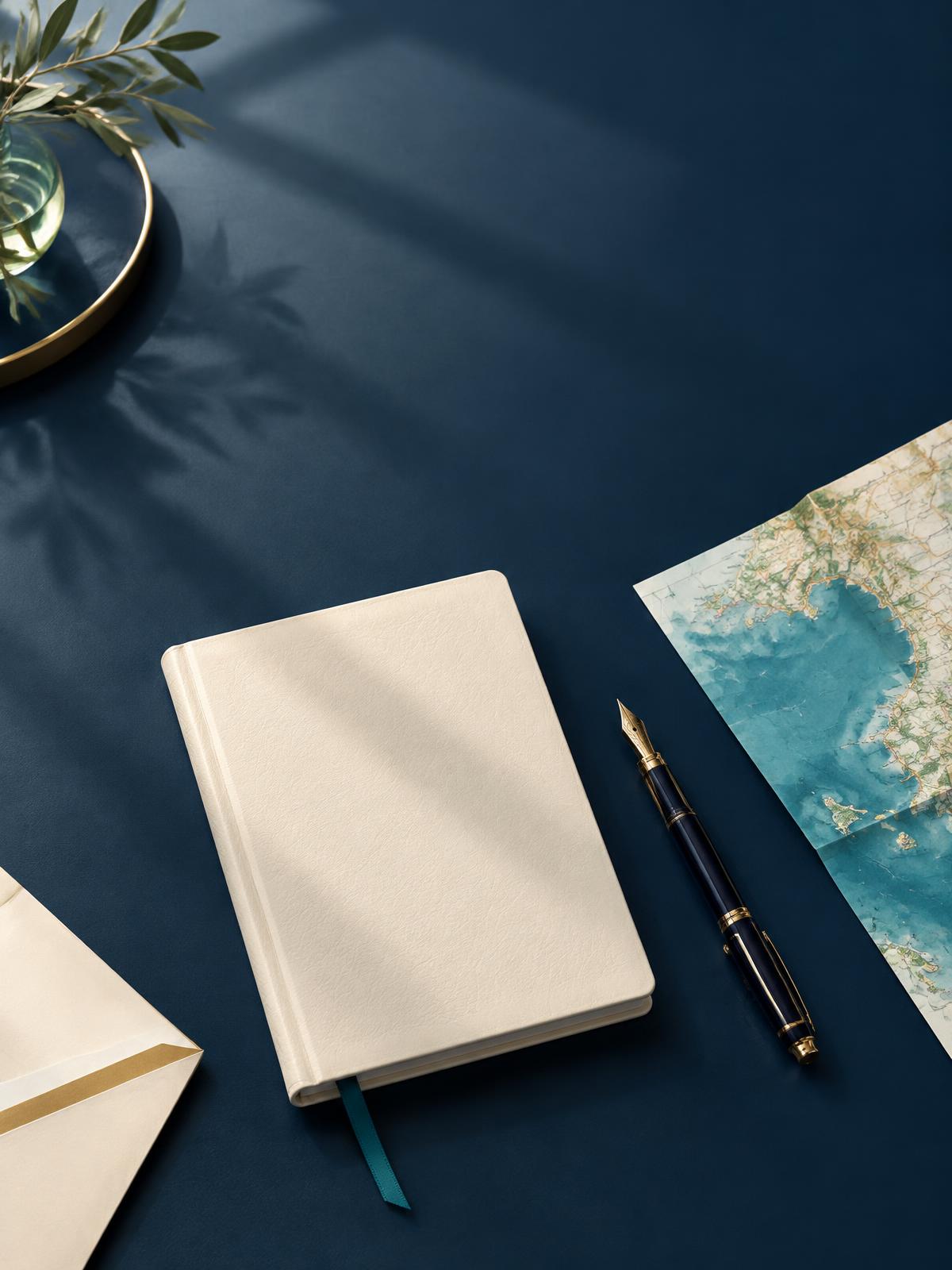 The Extraordinary Journey Checklist on an elegant travel-planning desk